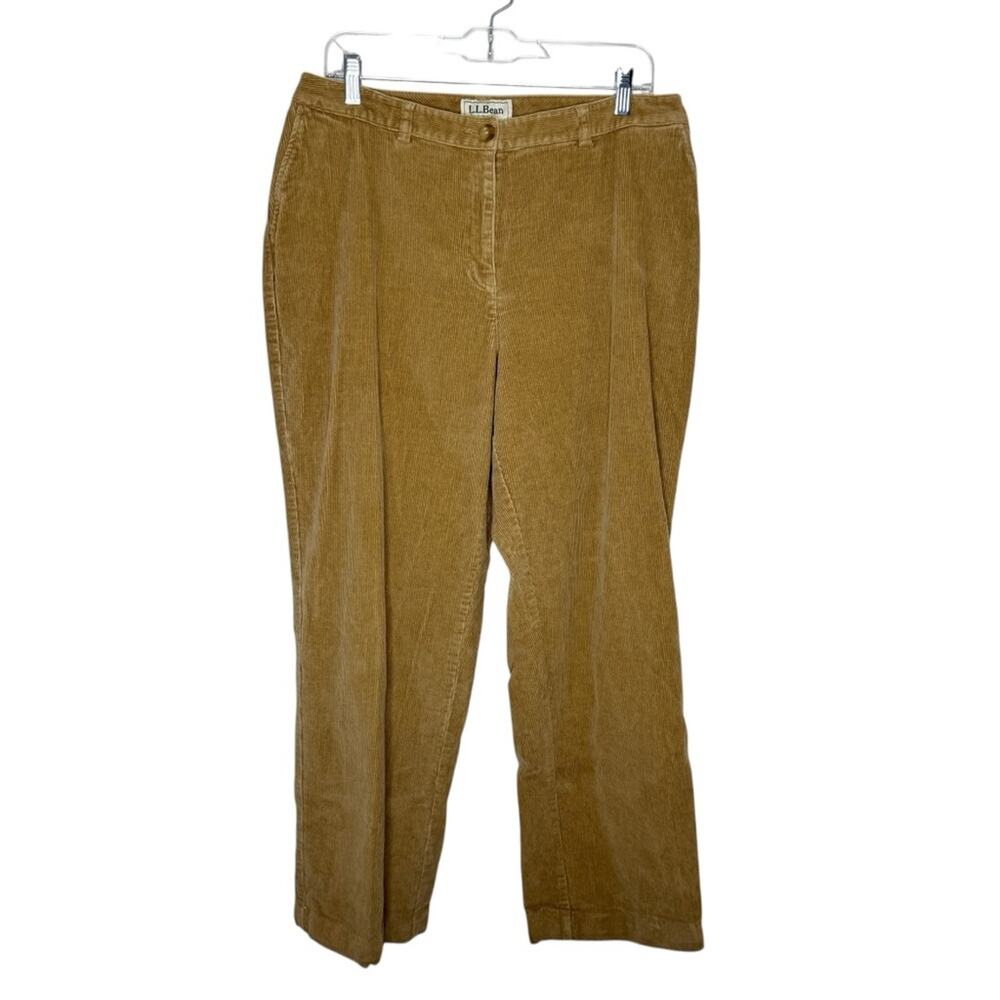 L.L.BEAN / vintage tan brown curvy fit corduroy pants / 14